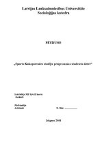 Referāts 'Pētījums par sporta ietekmi uz studijām', 1.