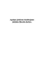 Eseja 'Apziņas jēdziena skaidrojums dažādos filosofu darbos', 1.