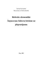 Konspekts 'Ārpuscenas faktoru ietekme uz pieprasījumu', 1.