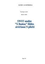 Konspekts 'SWOT analīze "X Bankas" filiāles atvēršanai N pilsētā', 1.