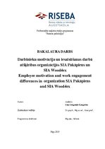 Diplomdarbs 'Darbinieku motivācija un iesaistīšanas darbā atšķirības organizācijās', 1.