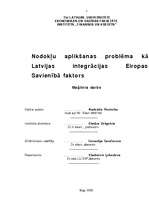 Diplomdarbs 'Nodokļu aplikšanas problēma kā Latvijas integrācijas Eiropas Savienībā faktors', 1.