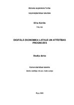 Referāts 'Digitālā ekonomika Latvijā un attīstības prognozes', 1.