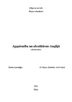 Referāts 'Apgaismība un absolūtisms Anglijā', 1.