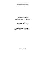 Referāts 'Reālservitūts', 1.