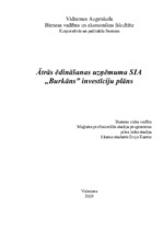 Referāts 'Ātrās ēdināšanas uzņēmuma SIA "Burkāns" investīciju plāns', 1.