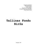 Referāts 'Tallinas Fondu birža', 1.