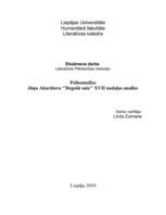 Referāts 'Jāņa Akurātera darba "Degošās salas" XVII nodaļas analīze pēc psihoanalīzes meto', 1.