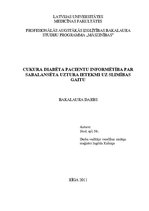 Referāts 'Cukura diabēta pacientu informētība par sabalansēta uztura ietekmi uz slimības g', 1.