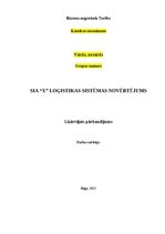 Referāts 'SIA "X" loģistikas sistēmas novērtējums', 1.
