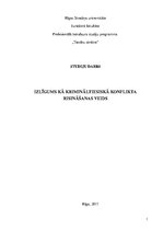 Referāts 'Izlīgums kā krimināltiesiskā konflikta risināšanas veids', 1.