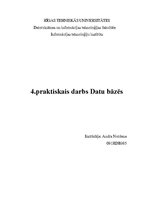 Konspekts 'Datu bāzes. Ceturtais praktiskais darbs', 1.