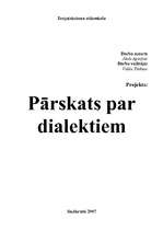 Konspekts 'Pārskats par dialektiem', 1.