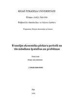 Konspekts 'Francijas ekonomika pēckara periodā un tās mūsdienu īpatnības un problēmas', 1.
