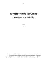 Eseja 'Latvijas termina vēsturiskā izcelšanās un attīstība', 1.