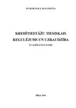 Diplomdarbs 'Kredītiestāžu tiesiskais regulējums un uzraudzība', 1.