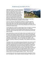 Eseja 'Breathtaking Place Machu Picchu', 1.
