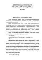 Referāts 'Elektriskās piedziņas dinamika un enerģētika', 1.