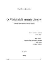 Referāts 'O.Vācieša ielā atrastās vēstules', 1.
