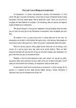 Eseja 'Pros and Cons of Being an Entrepreneur', 1.