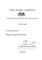 Referāts 'Lēmumu analīze - vairāku tirdzniecības nozaru pārstāvniecība', 1.
