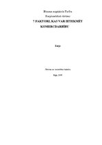 Eseja 'Septiņi faktori, kas ietekmē komercdarbību Latvijā', 1.