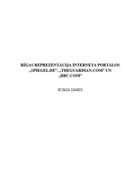 Referāts 'Rīgas reprezentācija interneta ziņu portālos "bbc.com", "spiegel.de" un "theguar', 1.