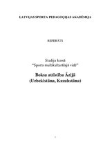 Referāts 'Boksa attīstība Āzijā', 1.