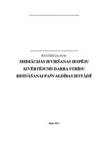 Diplomdarbs 'Mediācijas ieviešanas iespēju izvērtējums darba strīdu risināšanai pašvaldības i', 1.
