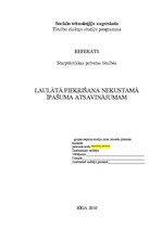 Referāts 'Laulātā piekrišana nekustamā īpašuma atsavinājumam', 1.