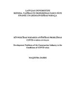 Diplomdarbs 'Būvniecības nozares attīstības problēmas COVID-19 krīzes apstākļos', 1.