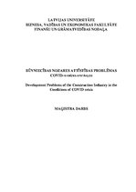 Diplomdarbs 'Būvniecības nozares attīstības problēmas COVID-19 krīzes apstākļos', 1.