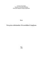 Eseja 'Tīrā prāta arhitektonika. Vai metafizika ir iespējama?', 1.