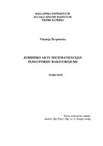 Referāts 'Juridisko aktu sistematizācijas pamatformu raksturojums', 1.