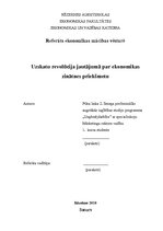 Referāts 'Uzskatu revolūcija jautājumā par ekonomikas zinātnes priekšmetu', 1.