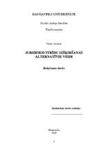 Diplomdarbs 'Juridisko strīdu izšķiršanas alternatīvie veidi', 1.