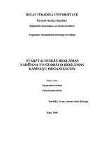 Konspekts 'Starptautiskās reklāmas un globālo kampaņu vadīšana', 1.