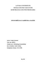 Referāts 'Sponsorēšanas gadījuma analīze', 1.