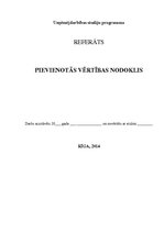 Referāts 'Pievienotās vērtības nodoklis', 1.