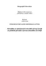 Referāts 'Pašvaldību un administratīvi teritoriālā reforma Latvijā un publiskās pārvaldes ', 1.