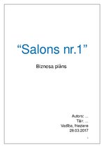 Konspekts 'Frizētavas biznesa plāns', 1.