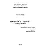 Referāts 'Likviditātes rādītāju analīze', 1.