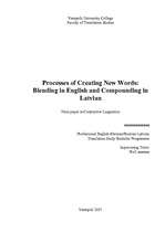 Referāts 'Processes of Creating New Words: Blending in English and Compounding in Latvian', 1.