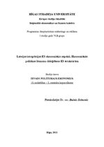 Konspekts 'Latvijas integrācijas ES ekonomiskie aspekti. Ekonomiskās politikas lēmumu deleģ', 1.