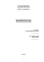 Referāts 'Eko dzīvesstils', 1.