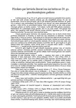 Konspekts 'Pārskats par latviešu literatūras iezīmēm no 20.gadsimta piecdesmitajiem gadiem', 1.