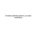 Paraugs 'Etniskās piederības ietekme uz sociālo stratifikāciju', 1.