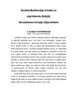 Referāts 'Izraēlis Babilonijas trimdā un atgriešanās Jūdejā; Jeruzalemes tempļa atjaunošan', 1.