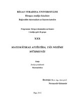 Eseja 'Matemātikas attīstība, tās nozīme mūsdienās', 1.