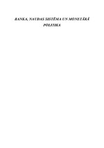 Konspekts 'Banka, naudas sistēma un monetārā politika', 1.